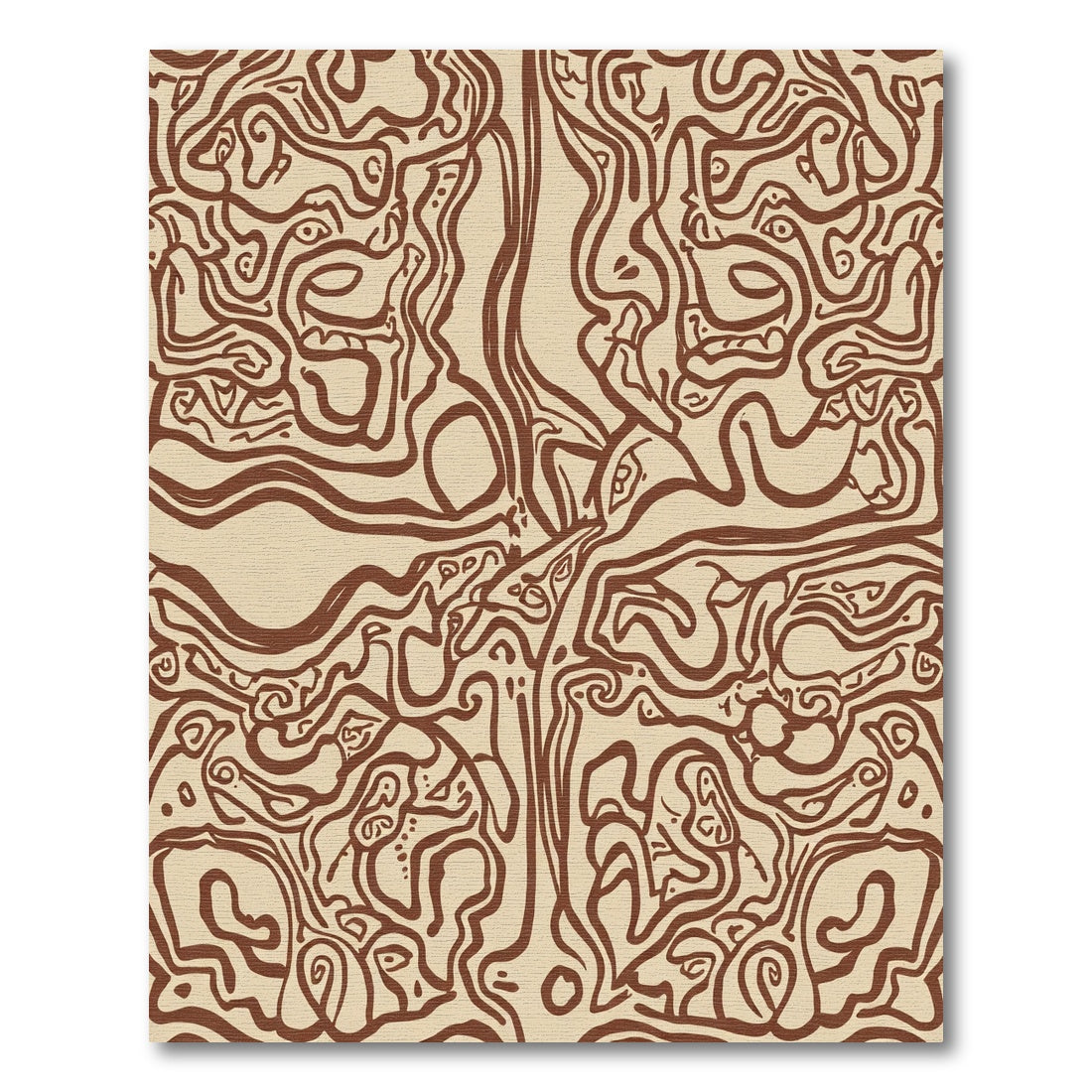 Brown Abstract Swirls Terra Cotta Background Rug