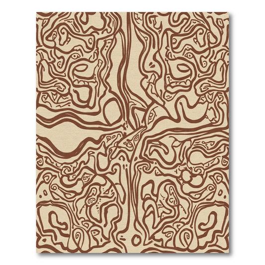 Brown Abstract Swirls Terra Cotta Background Rug
