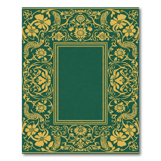Emerald Golden Floral Border Rug