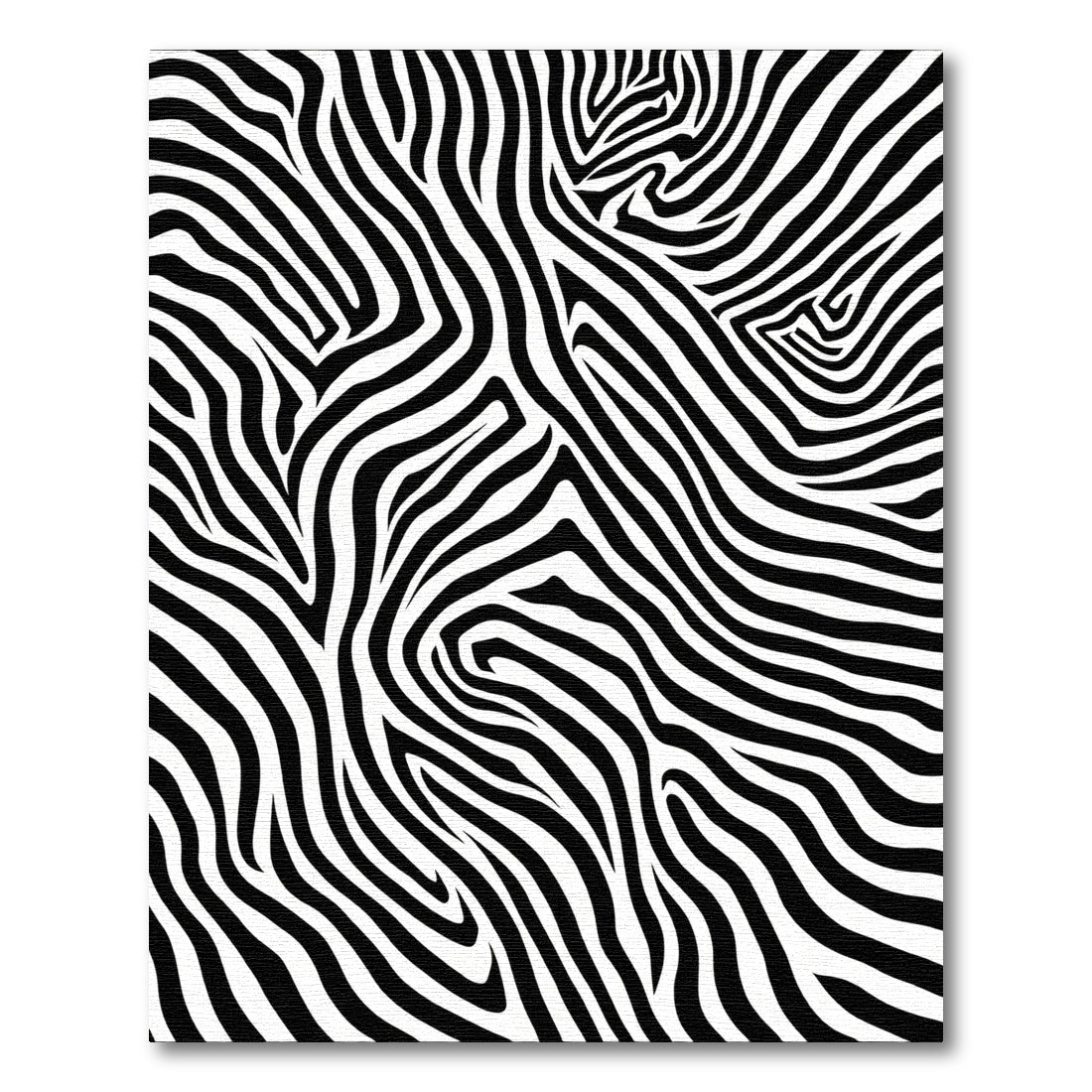 Classic Black White Wavy Stripes Rug