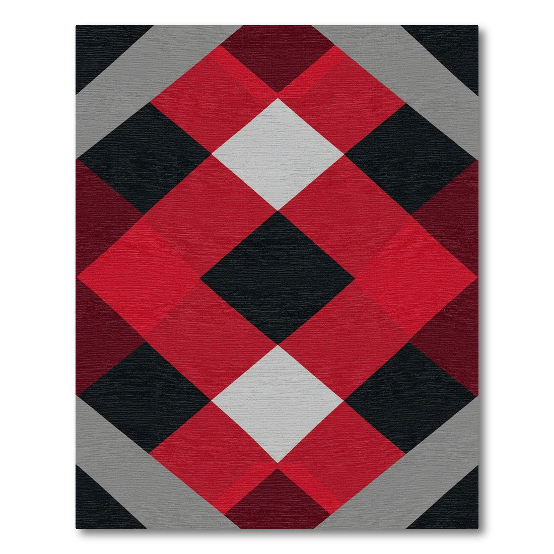 Bold Plaid Diamond Geometric Rug