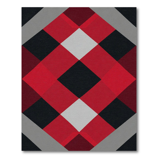 Bold Plaid Diamond Geometric Rug
