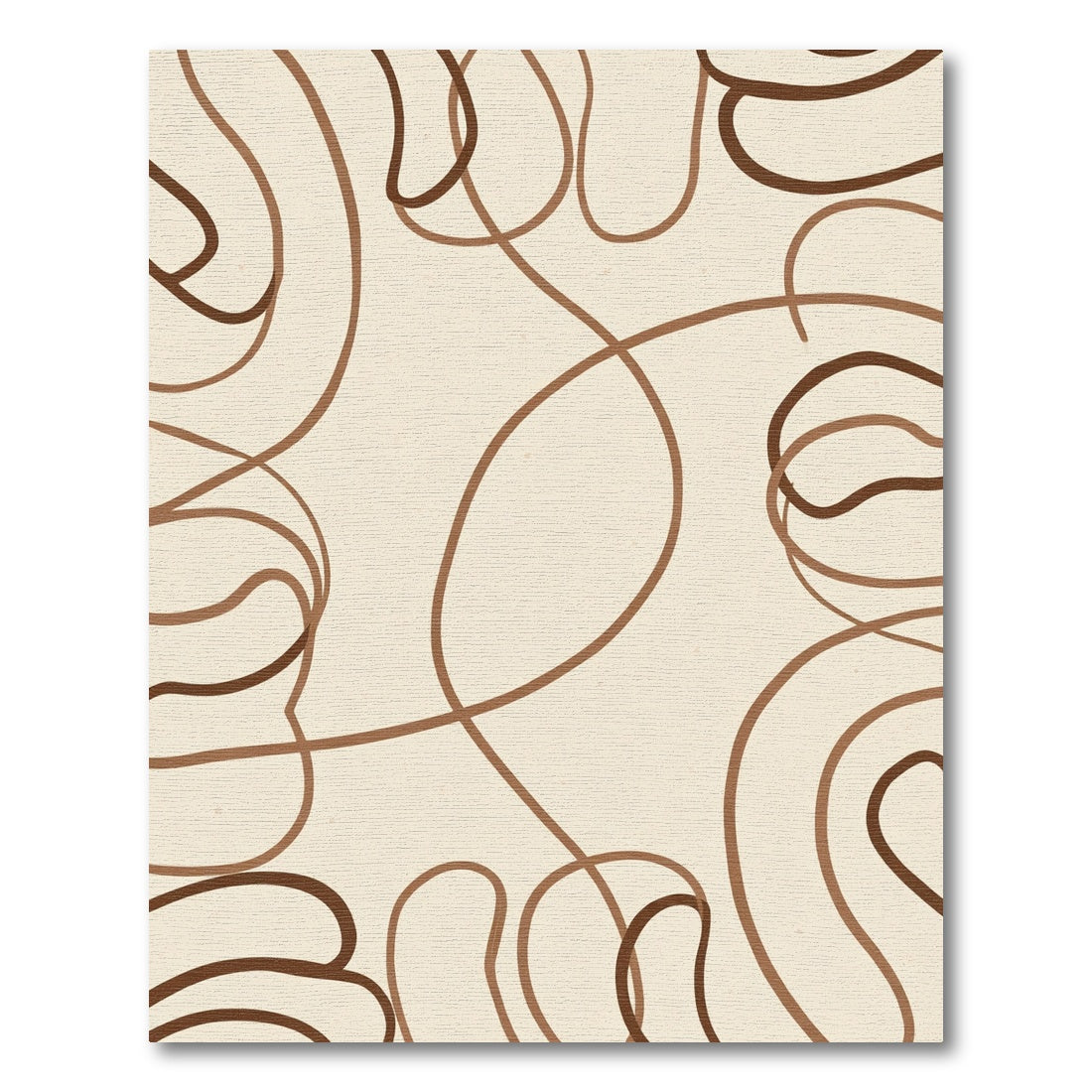Minimalist Earthy Swirl Abstract Rug