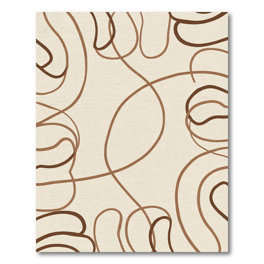 Minimalist Earthy Swirl Abstract Rug