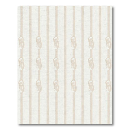 Neutral Beige Vertical Stripe Abstract Rug