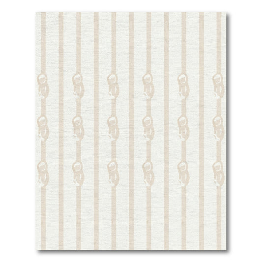 Neutral Beige Vertical Stripe Abstract Rug