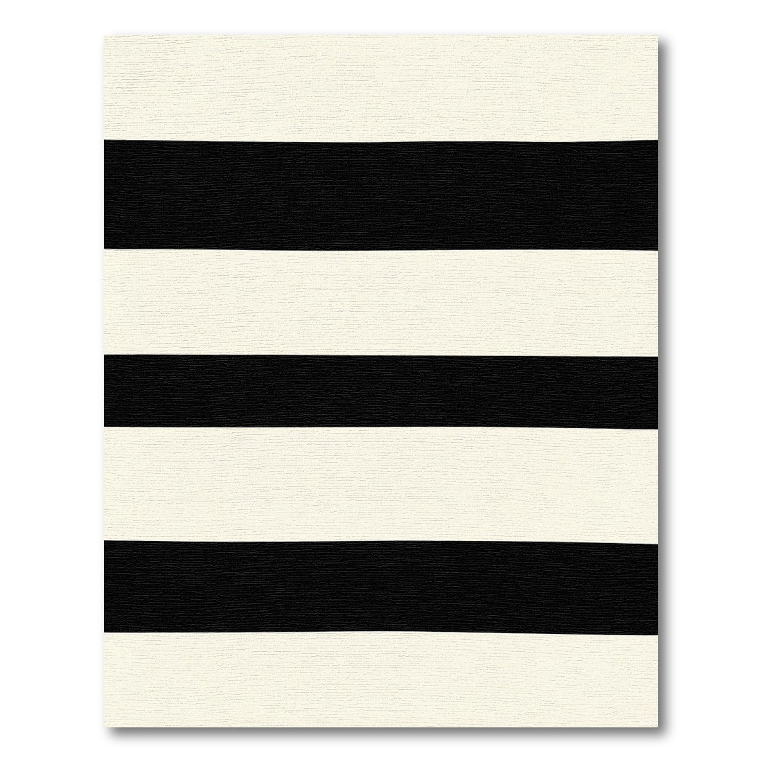 Bold Black Cream Horizontal Stripes Rug