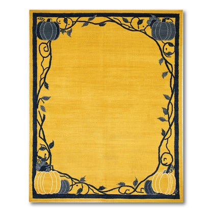 Yellow Pumpkin Vine Area Rug