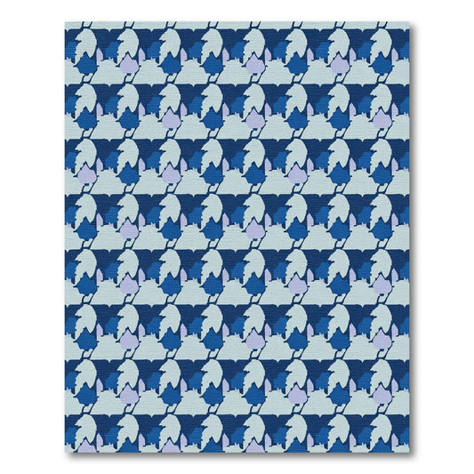 Cool Blue Abstract Block Composition Rug