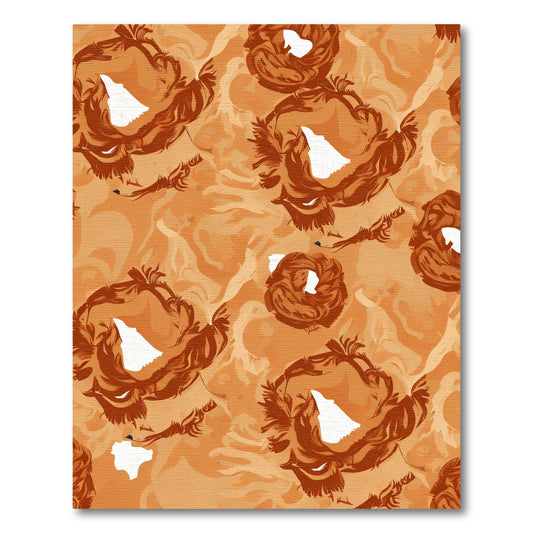 Brown Orange Swirl Bird Nest Rug