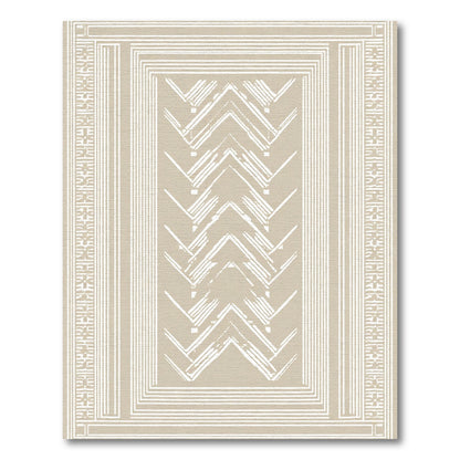 Earthy Neutral Chevron Stripe Rectangular Rug