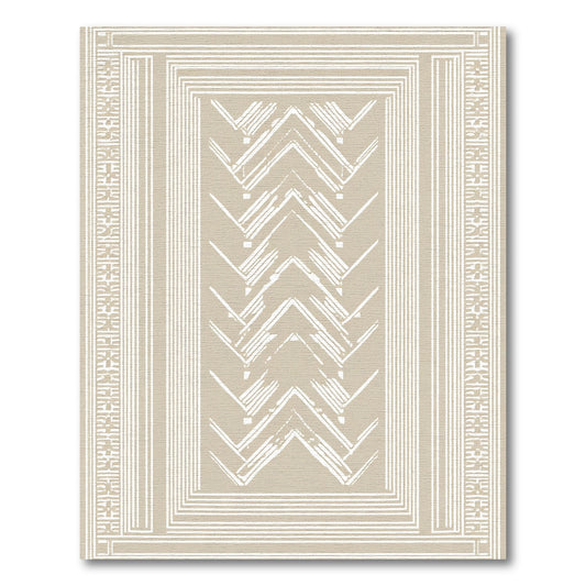 Earthy Neutral Chevron Stripe Rectangular Rug