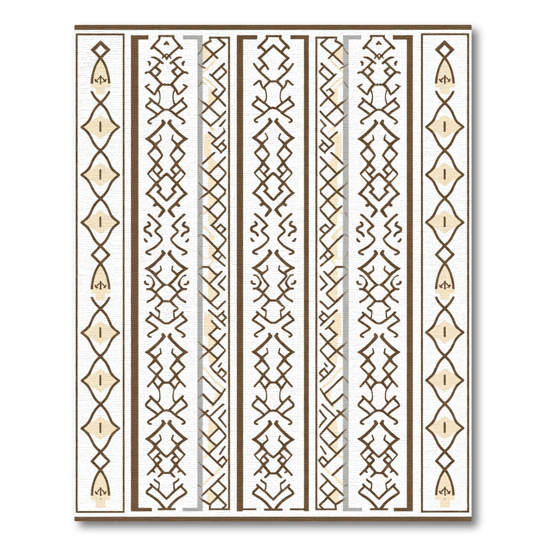 Geometric Abstract Ethnic Brown Stripes Rug