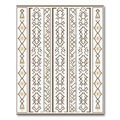 Geometric Abstract Ethnic Brown Stripes Rug