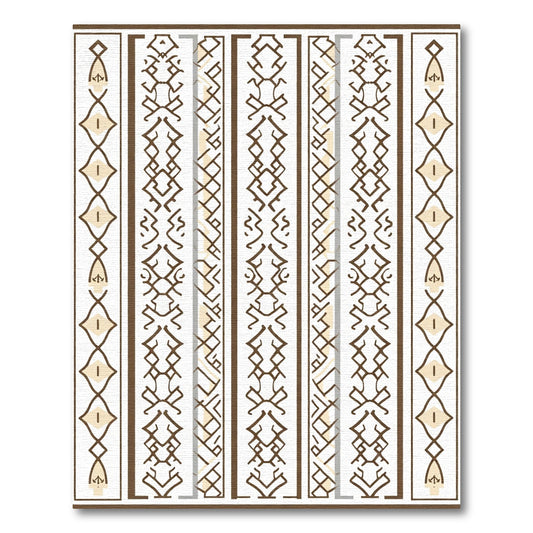 Geometric Abstract Ethnic Brown Stripes Rug
