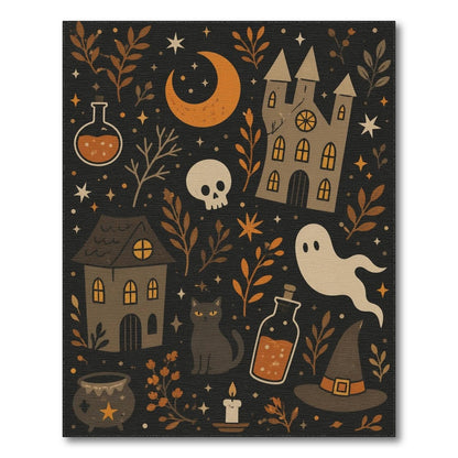 Spooky Halloween Cartoon Kids Area Rug