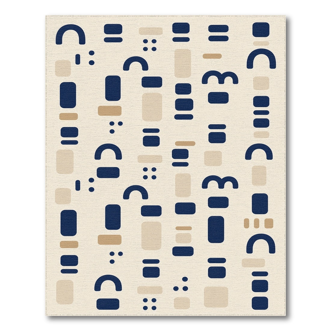 Blue and Teal Geometric Modern Navy Geometric Area Rug