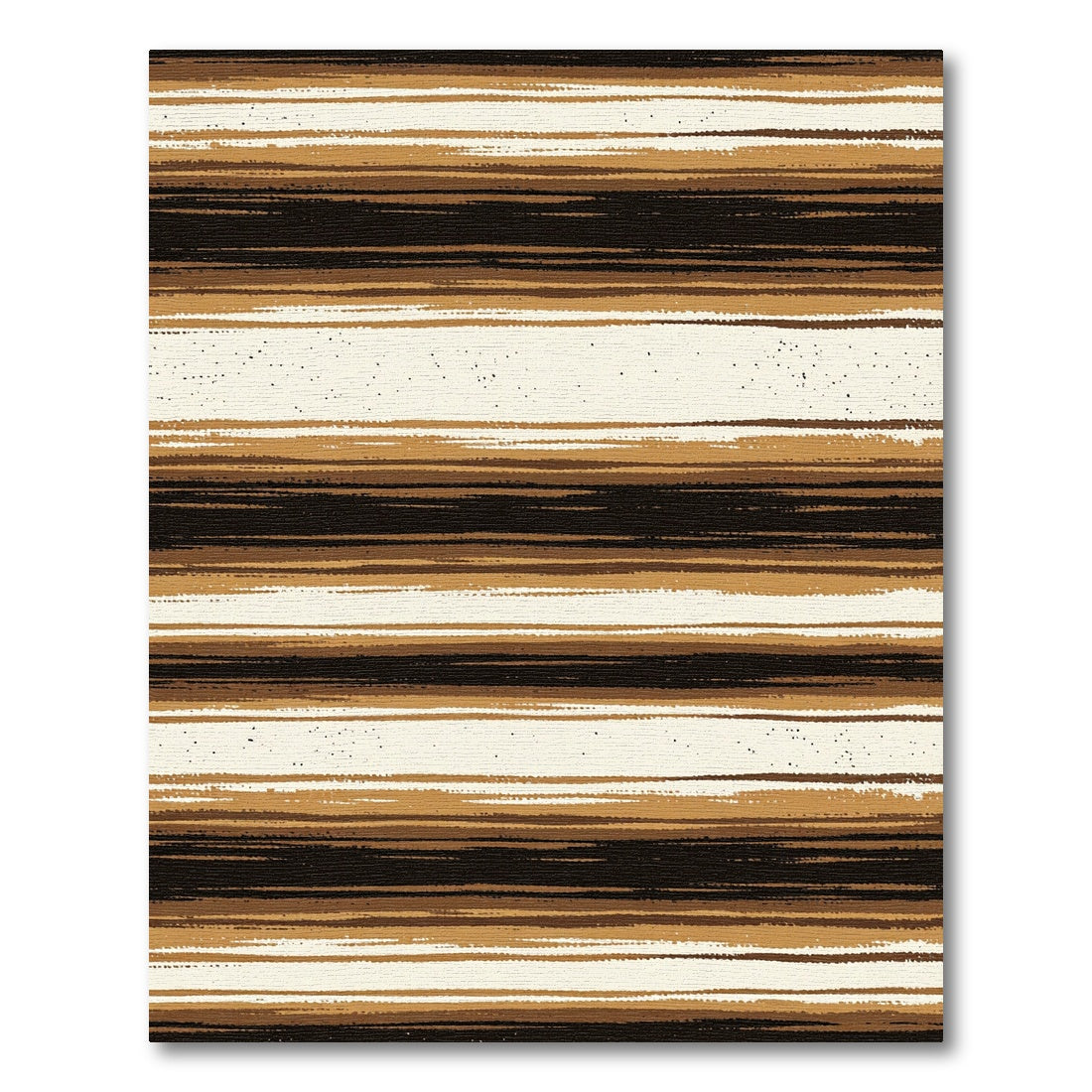 Earthy Brown Cream Striped Texture Rug