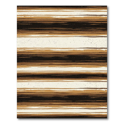 Earthy Brown Cream Striped Texture Rug