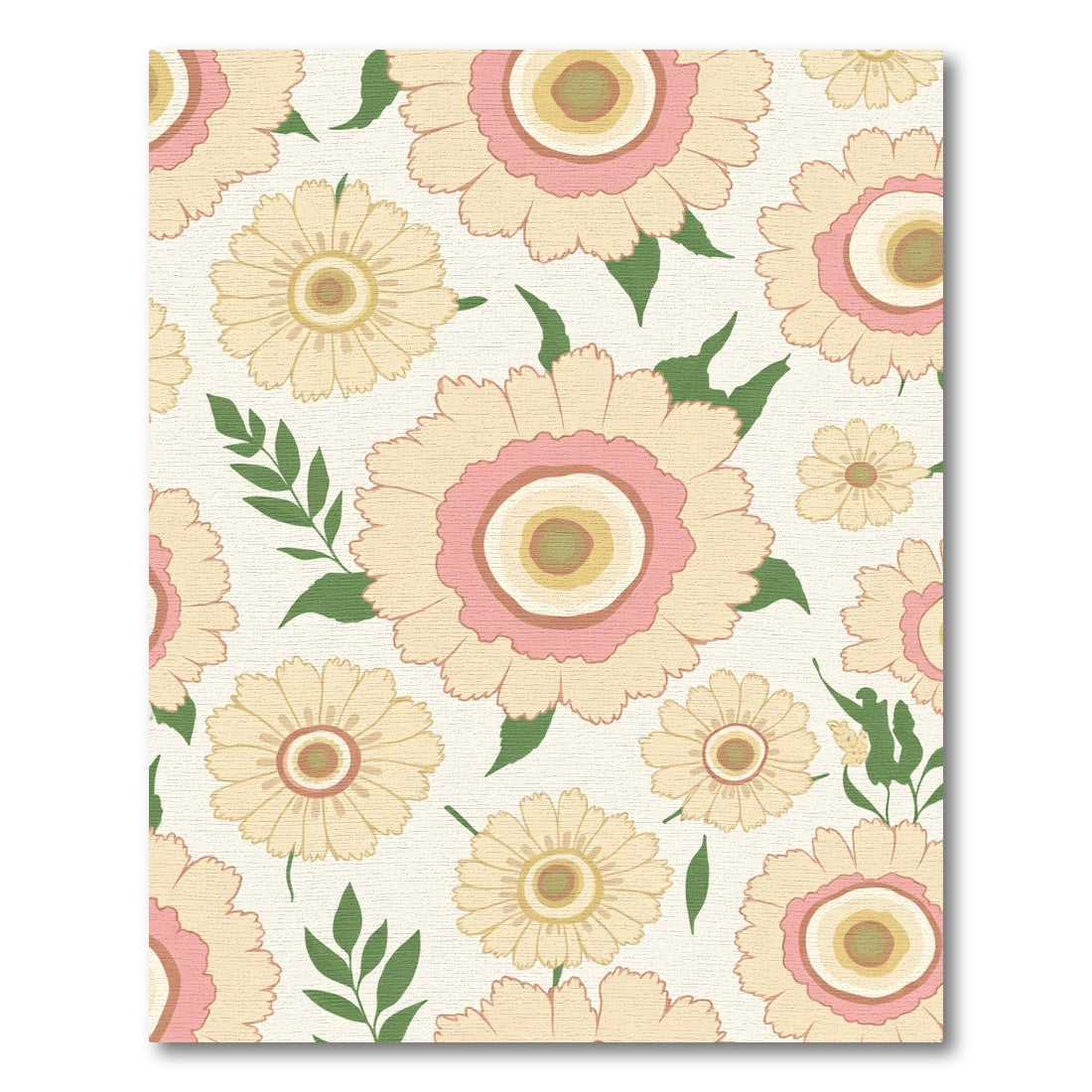 Pastel Pink And Yellow Daisy Garland Rug