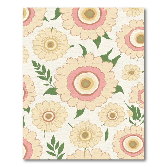 Pastel Pink And Yellow Daisy Garland Rug