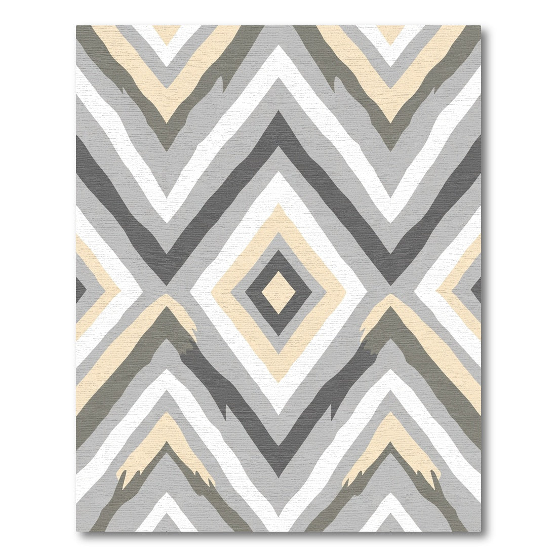 Neutral Chevron Diamond Geometric Art Rug