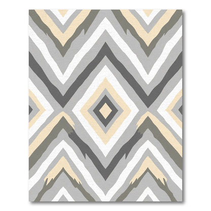 Neutral Chevron Diamond Geometric Art Rug