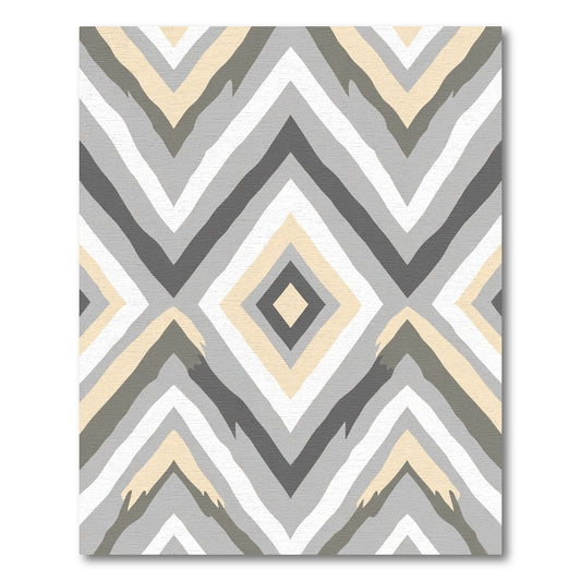 Neutral Chevron Diamond Geometric Art Rug