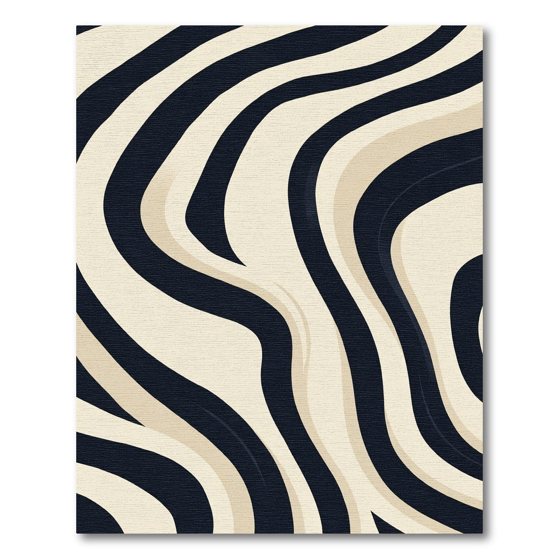 Bold Black Cream Swirl Rug