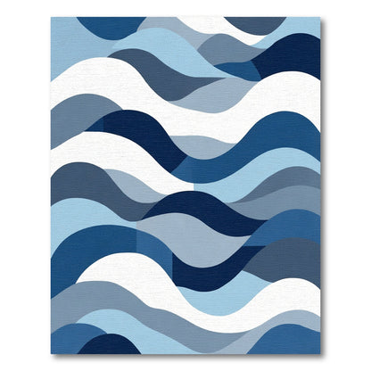 Ocean Wave Blue Abstract Rug