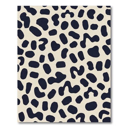 Abstract Navy Spots Cream Backdrop Rug