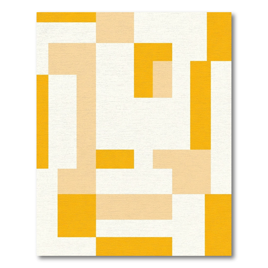 Bold Yellow Geometric Block Rug