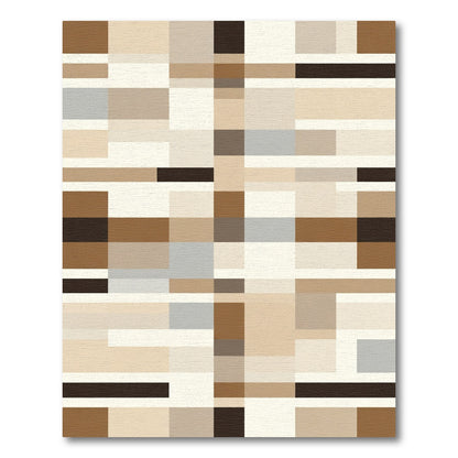 Woodland Tones Geometric Blocks Rug