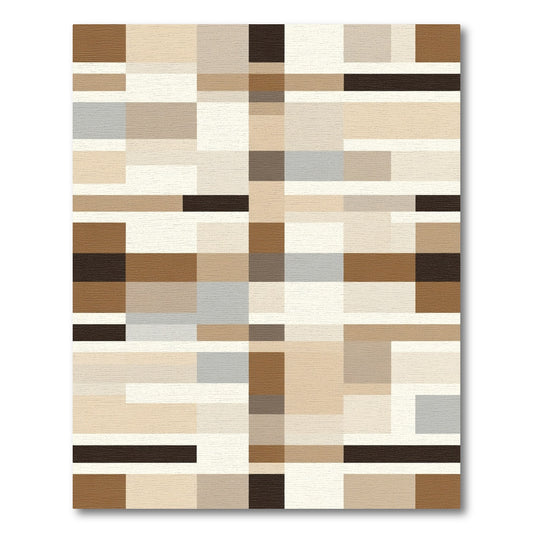 Woodland Tones Geometric Blocks Rug