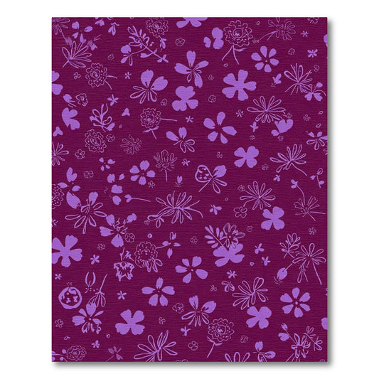 Purple Floral Meadow Collage Rug