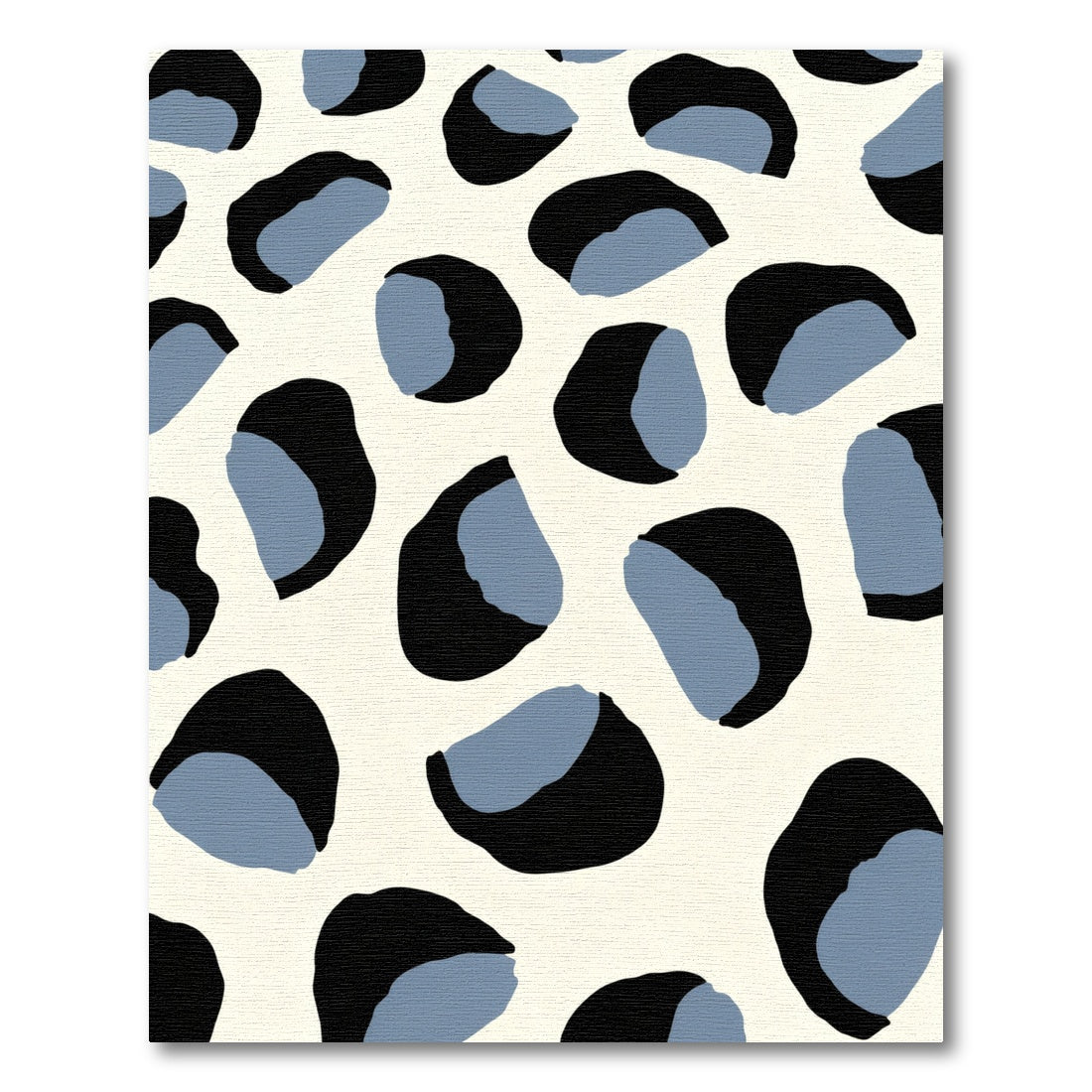 Bold Black Blue Abstract Spots Rug