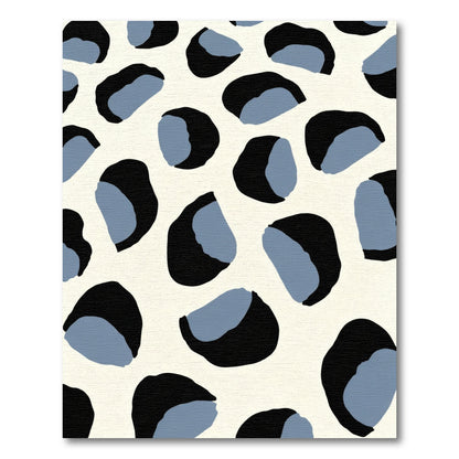 Bold Black Blue Abstract Spots Rug