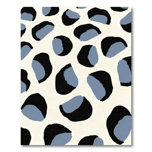 Bold Black Blue Abstract Spots Rug