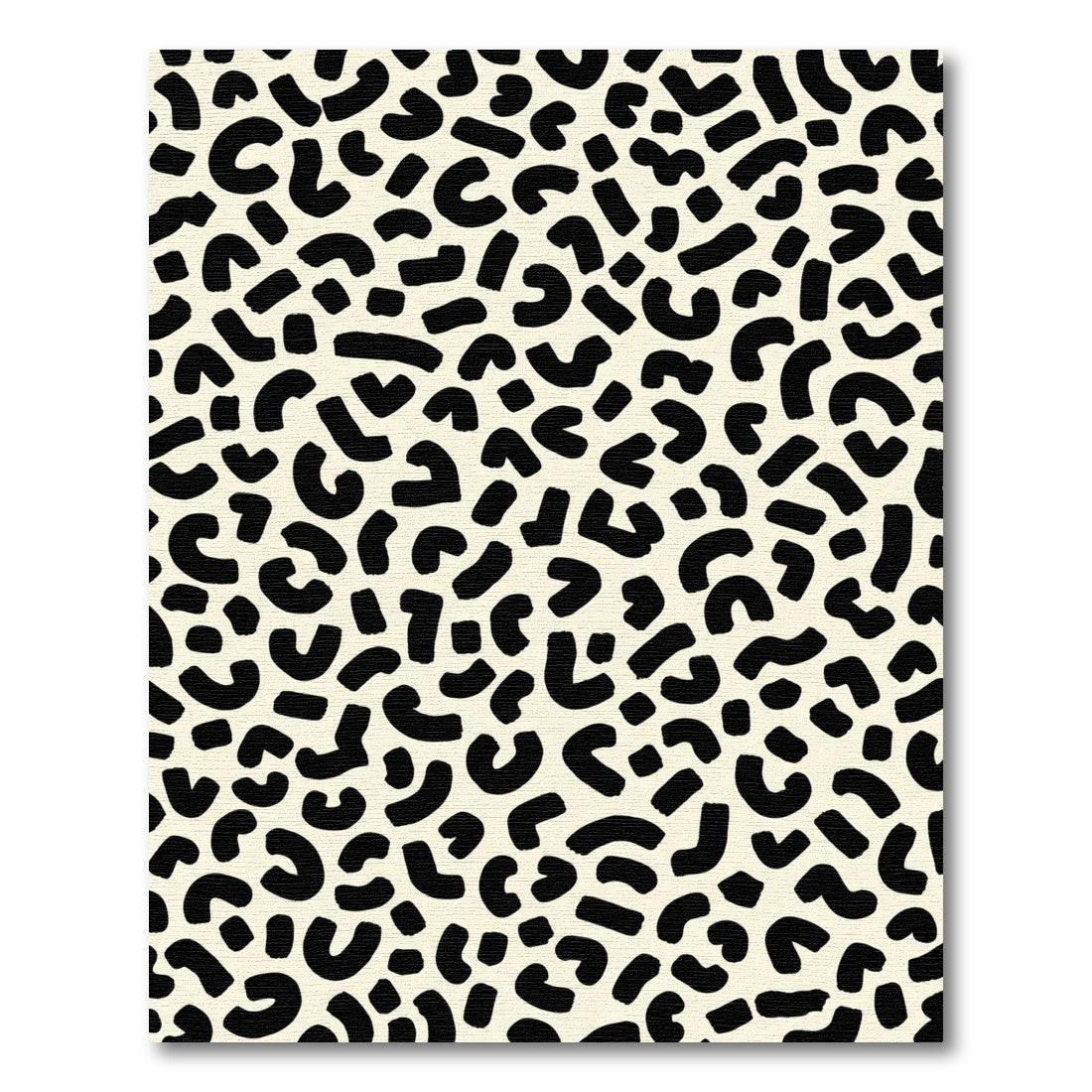 Cream Black Brush Strokes Spots Rug
