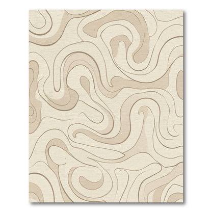 Creamy Beige Swirl Organic Movement Rug