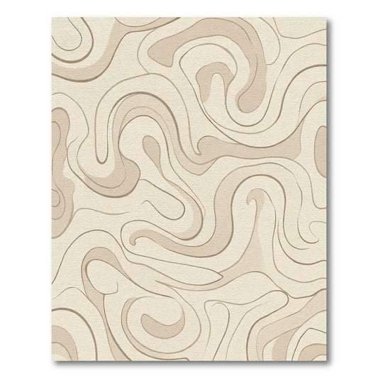 Creamy Beige Swirl Organic Movement Rug