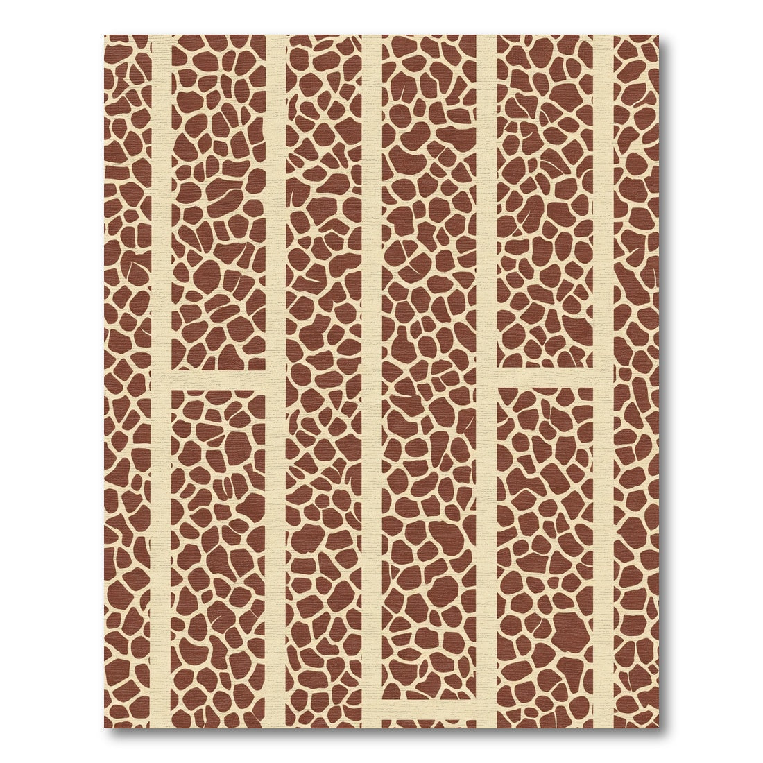 Tan Giraffe Print Vertical Stripe Rug