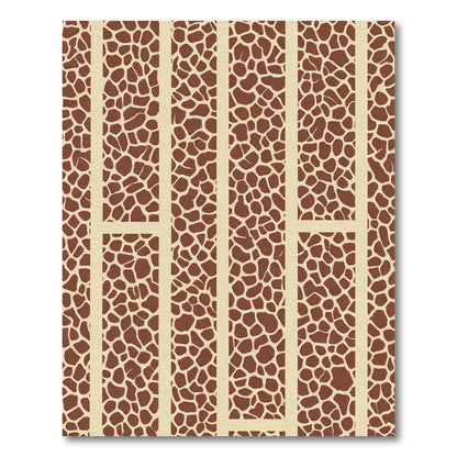 Tan Giraffe Print Vertical Stripe Rug
