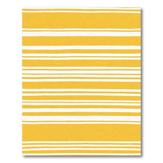 Golden Yellow Hand Drawn Stripes Rug