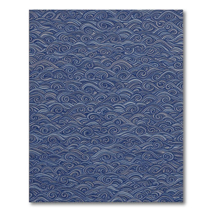 Blue Swirling Wave Area Rug