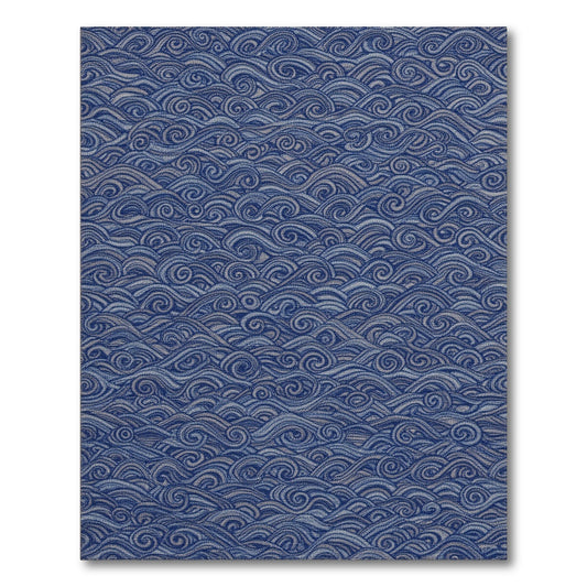Blue Swirling Wave Area Rug