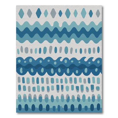 Coastal Beach Blue and Teal Blue Teal Coastal Wave Area Rug