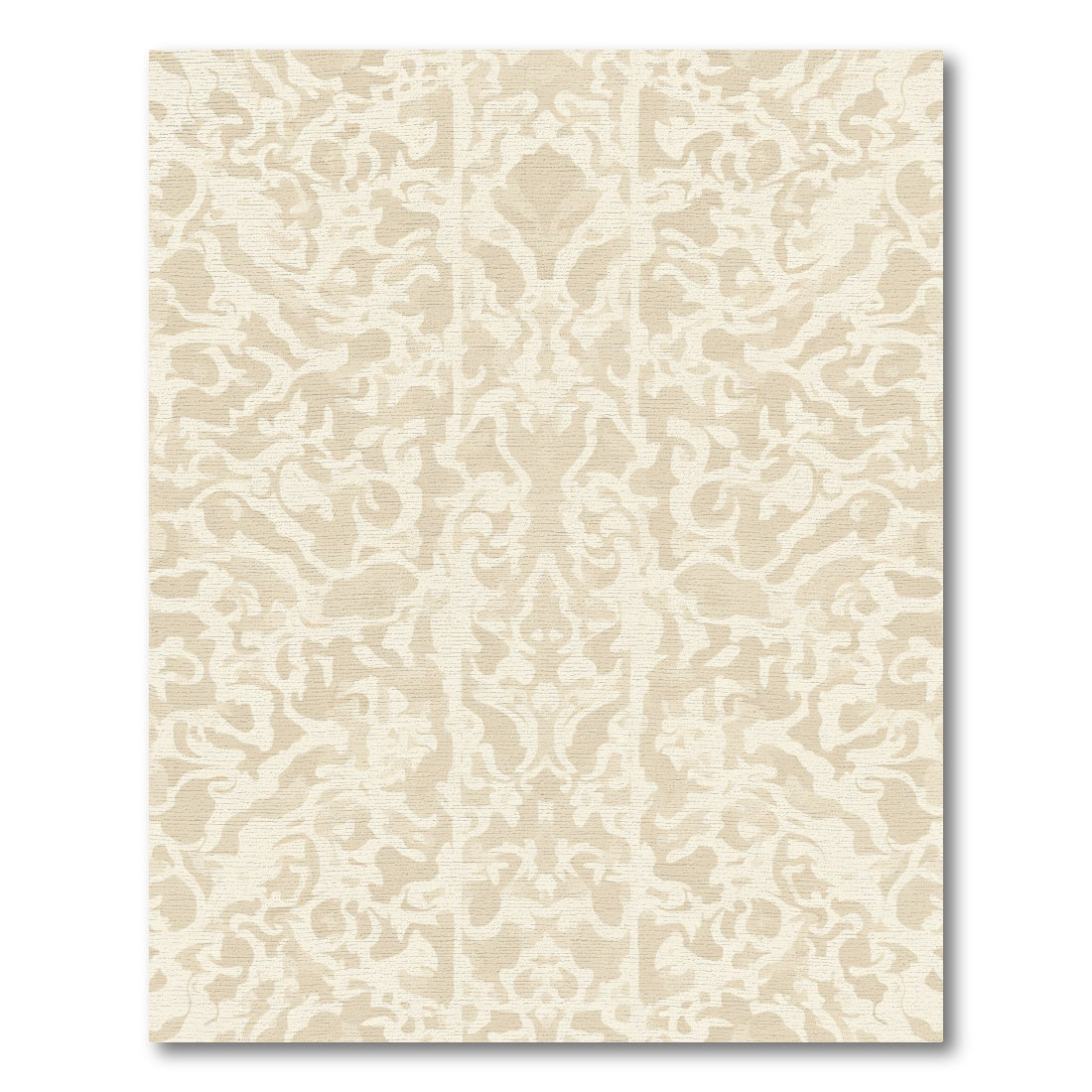 Neutral Cream Arabesque Scrollwork Rug