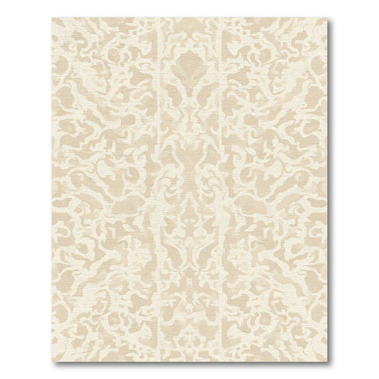 Neutral Cream Arabesque Scrollwork Rug