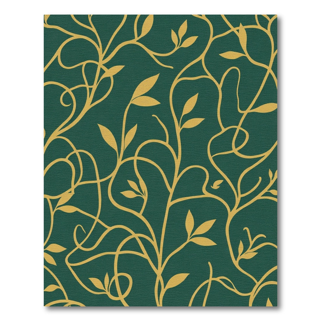Emerald Green Golden Vine Swirl Rug